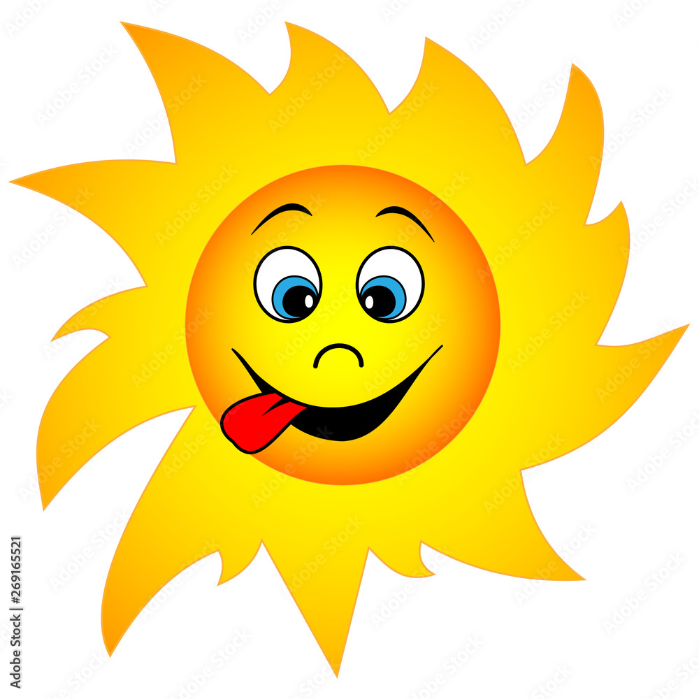 Funny cartoon sun