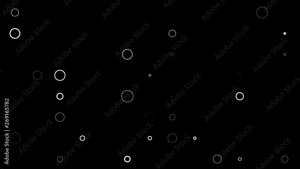 Animation , abstract white bubbles on black background Animation , abstract white bubbles on black background