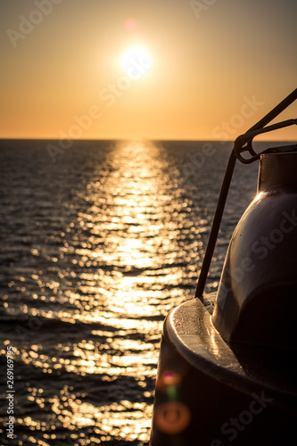 A beautiful sunset in the North Sea near Norway