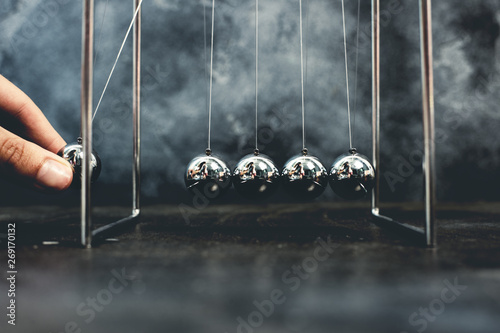 Newton cradle pendulums kinetic balls