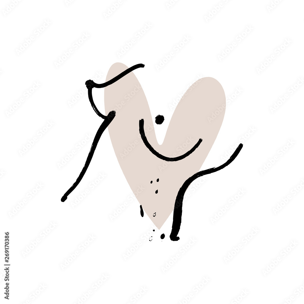 Nude art line drawing one line nude sketch. Figure interior design wall  art. Vector Stock Vector | Adobe Stock