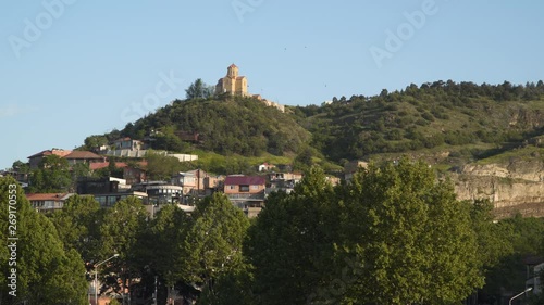 The temple on the mountain in Tbilisi Georgia