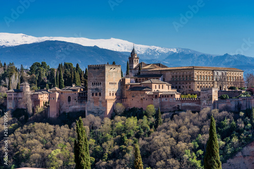View of Alhambra Palace in Granada, Spain in Europe © rudiernst