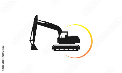 Back hoe icon logo