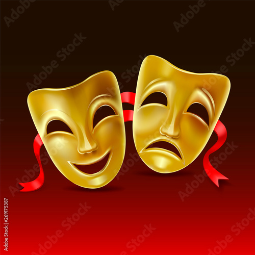 Theatrical masks. Mesh. Clipping Mask