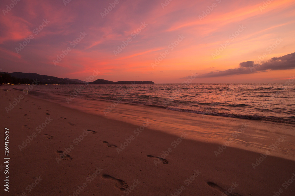 Pink sunset at Phulet Island