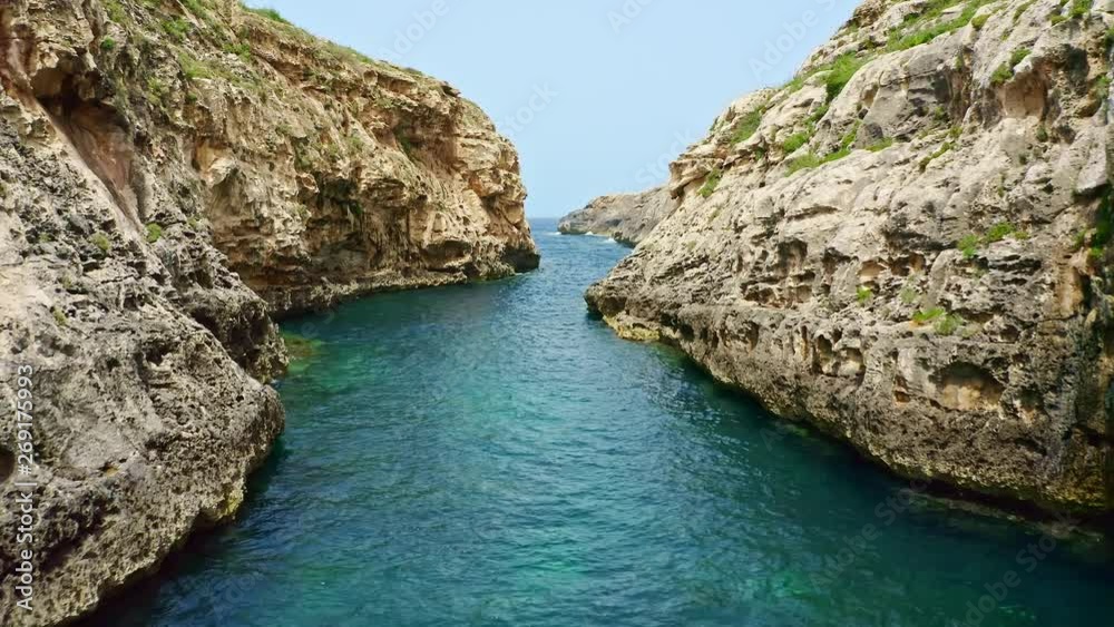 Wied il-Ghasri narrow bay on Gozo island. Malta Wied il-Ghasri narrow bay on Gozo island. Malta