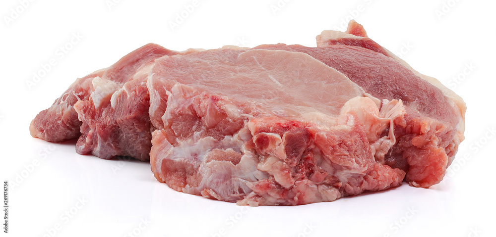 raw meat isolated on white background