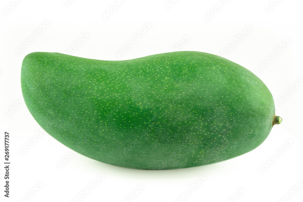 fresh green mango fruit isolated on white background fresh green mango fruit isolated on white background