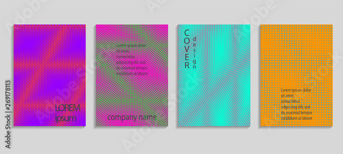 Minimal abstract vector halftone covers design. Future geometric template. Vector templates for placards, banners, flyers, presentations and reports © _veiksme_