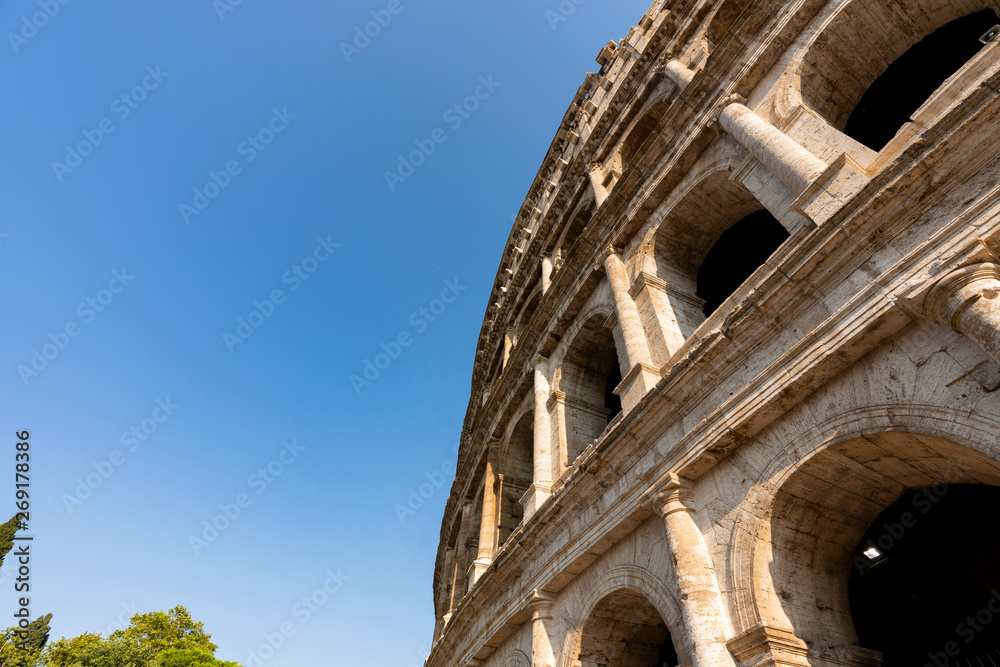 photograph of the colosseum in Rome on a beautiful sunny day