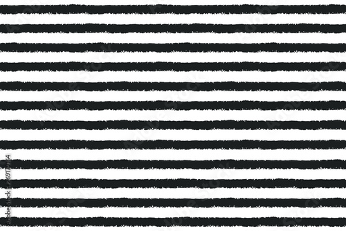 Endless chalk, pastel, brush drawn stripes background. Seamless repeat vector striped black and white pattern. Parallel hand drawn bars with rough edge, wide lines, straight streaks chalkboard texture