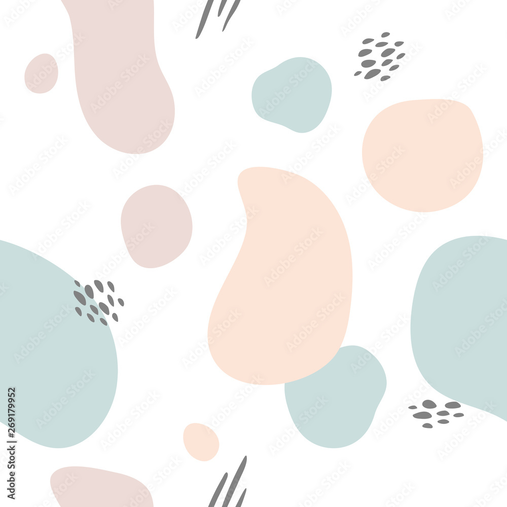 Soft pastel circle seamless background. Abstract pattern for card, wallpaper, album, scrapbook, holiday wrapping paper, textile fabric, garment, t-shirt design etc.