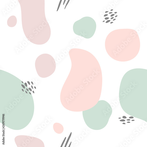Light paint pattern. Abstract stylish and modern vector pattern. Polka dot. Pastel splashes on white background