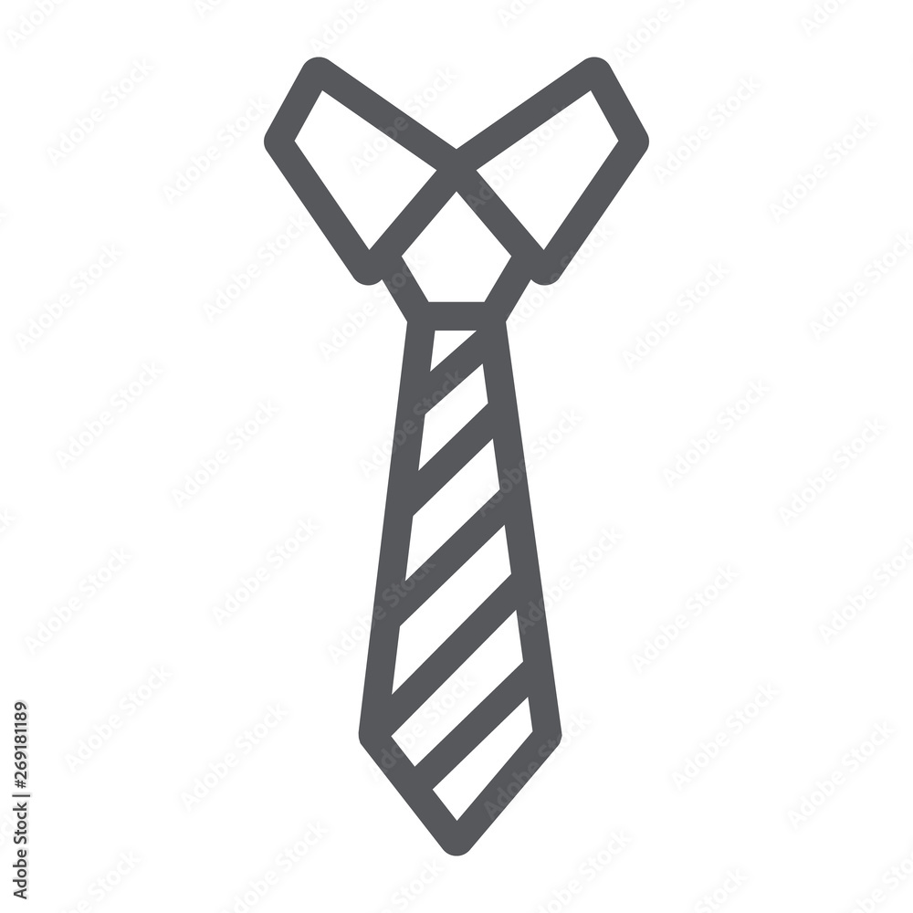 Necktie line icon, clothes and formal, tie sign, vector graphics, a linear pattern on a white background. Necktie line icon, clothes and formal, tie sign, vector graphics, a linear pattern on a white background.