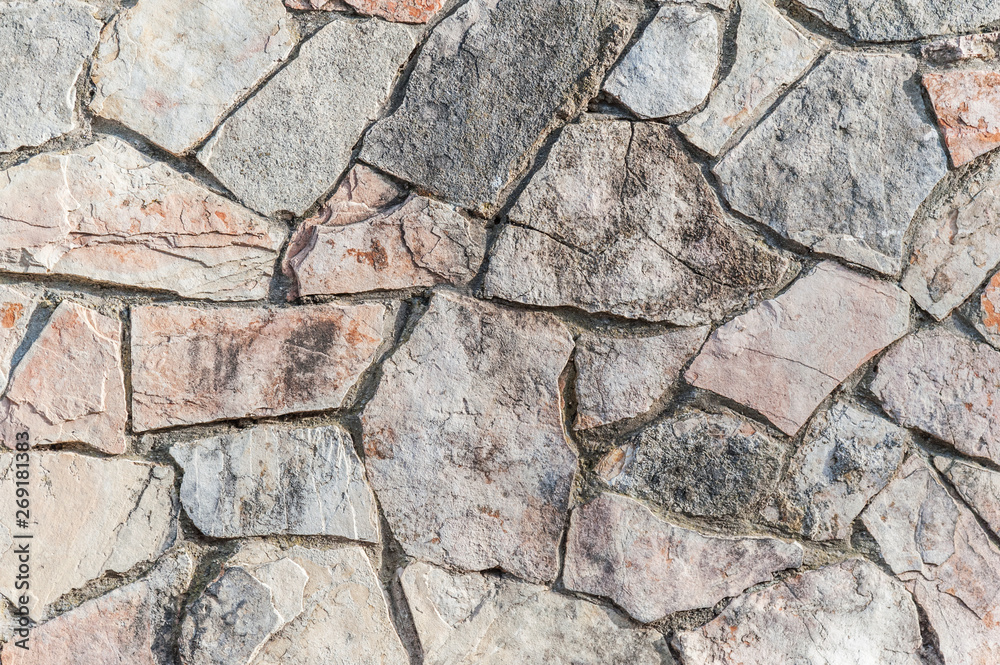 Obraz premium abstract background of pink and gray stone wall close up