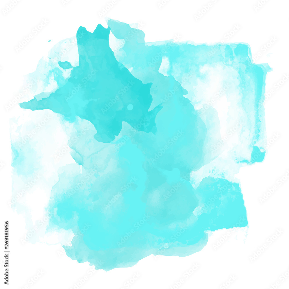 Abstract blue watercolor splash design, editable, versatile	