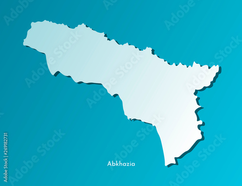 Vector isolated illustration of simplified map - Abkhazia. Blue silhouette, dark blue background