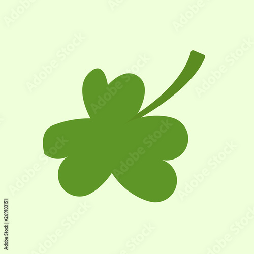 Leaf green clover. Lucky. Good luck symbol. Day of Saint Patrick's. Vector illustration. EPS 10.