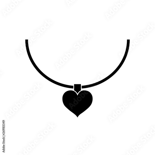 Heart icon pendant, logo isolated on white background