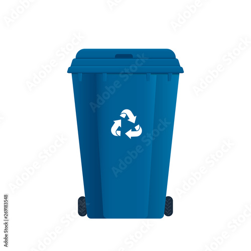 Dumpster or Trash can. Sorting garbage. Recycle waste