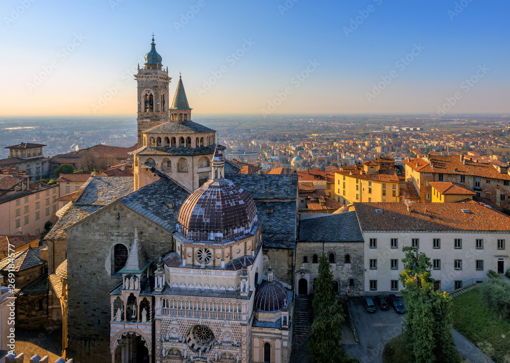 Panorama of Bergamo Old Town, Italy