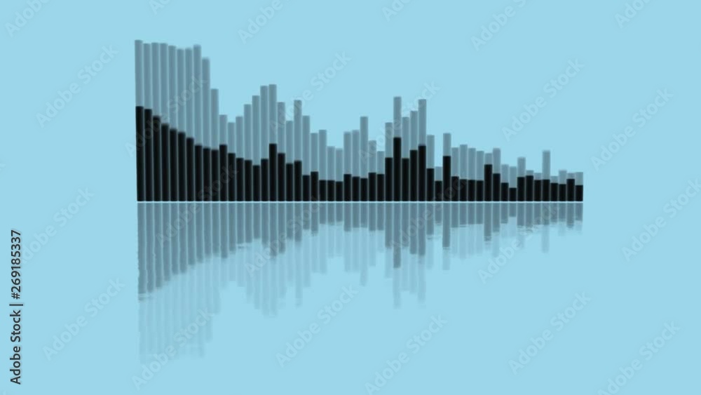 Sound Waves Audio Equalizer. 3D render equalizer on blue background. Sound Waves Audio Equalizer. 3D render equalizer on blue background.