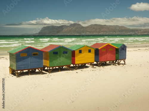 The beach of Muizenberg with its tiny colored huts