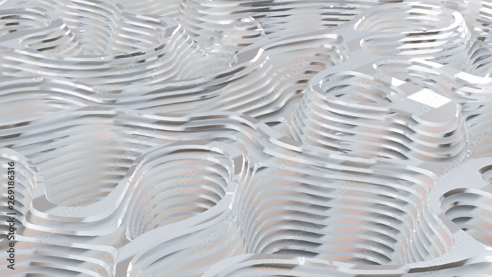 Fototapeta premium Technology line smooth relief background. 3d illustration, 3d rendering.