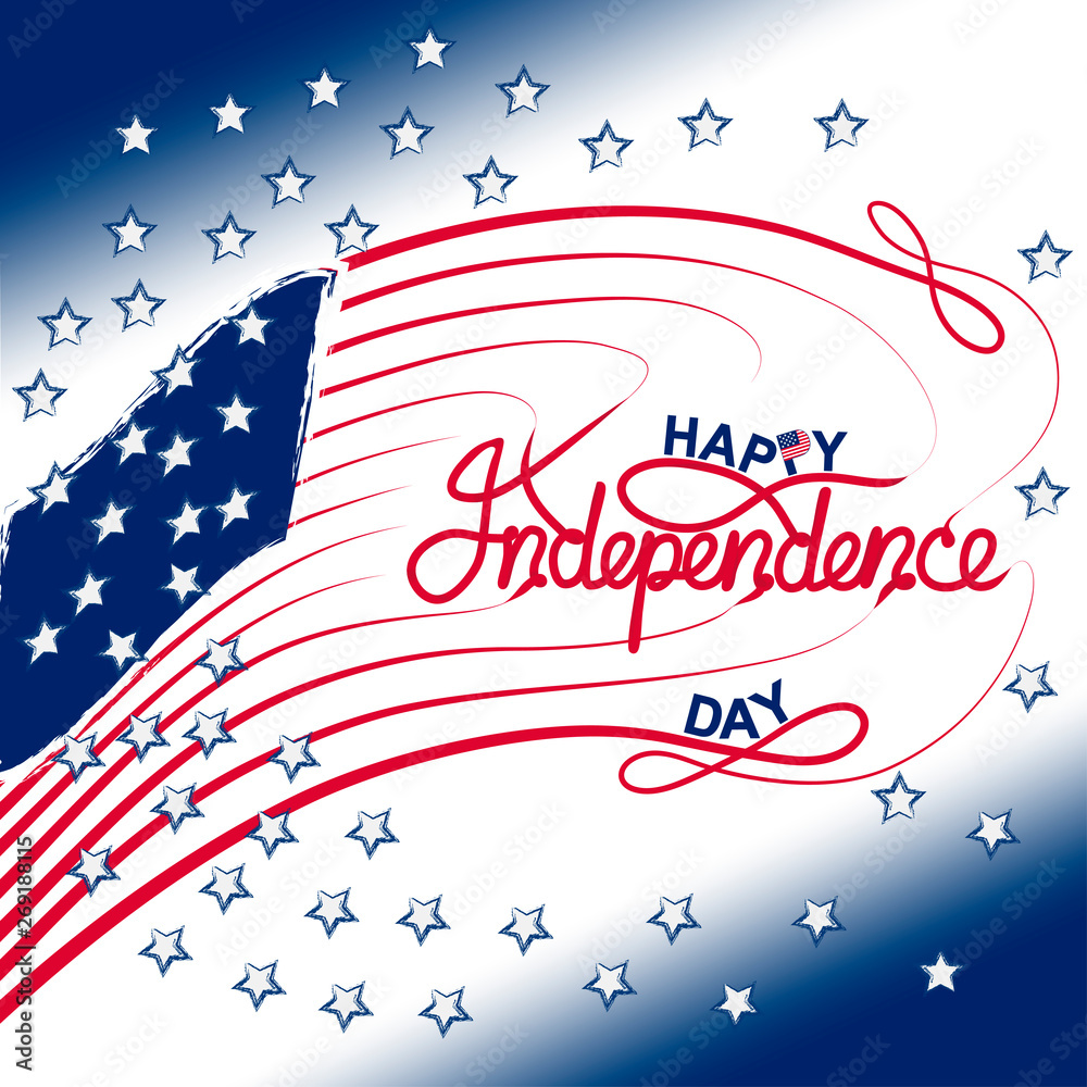 4th of July with USA flag, Independence Day Banner Vector illustration. 4th of July with USA flag, Independence Day Banner Vector illustration.