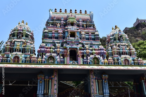 Chennai, Tamilnadu, India: April 14, 2019 - Thirukazhukundram Vedagiriswarar Temple Entrance photo