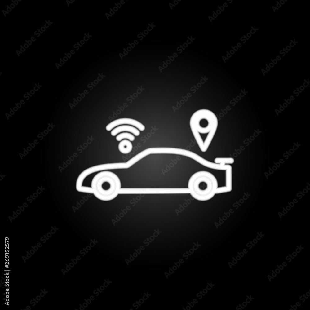 smart car neon icon. Elements of intelligence set. Simple icon for websites, web design, mobile app, info graphics smart car neon icon. Elements of intelligence set. Simple icon for websites, web design, mobile app, info graphics