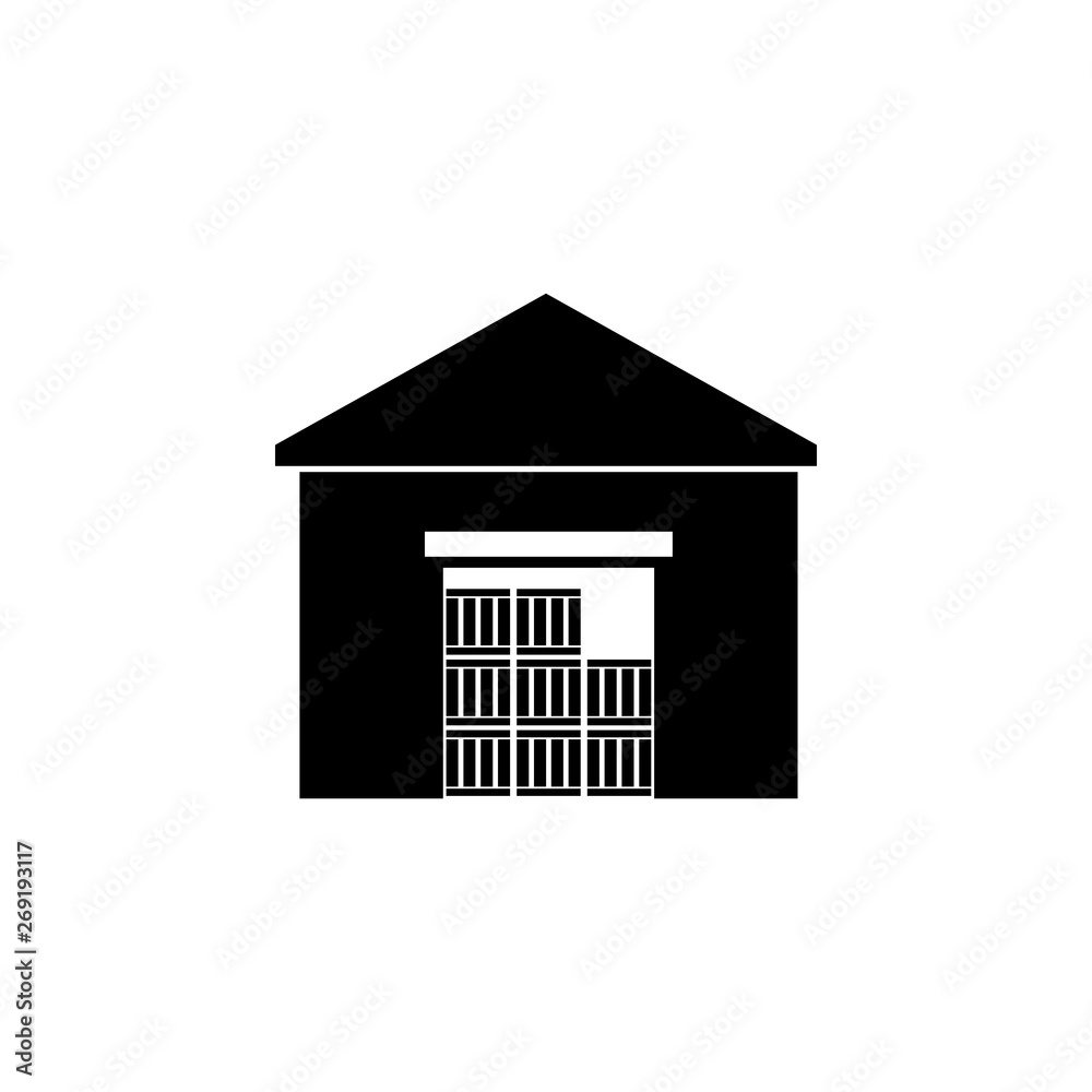 Vector warehouse Icon, logo isolated on white background Vector warehouse Icon, logo isolated on white background