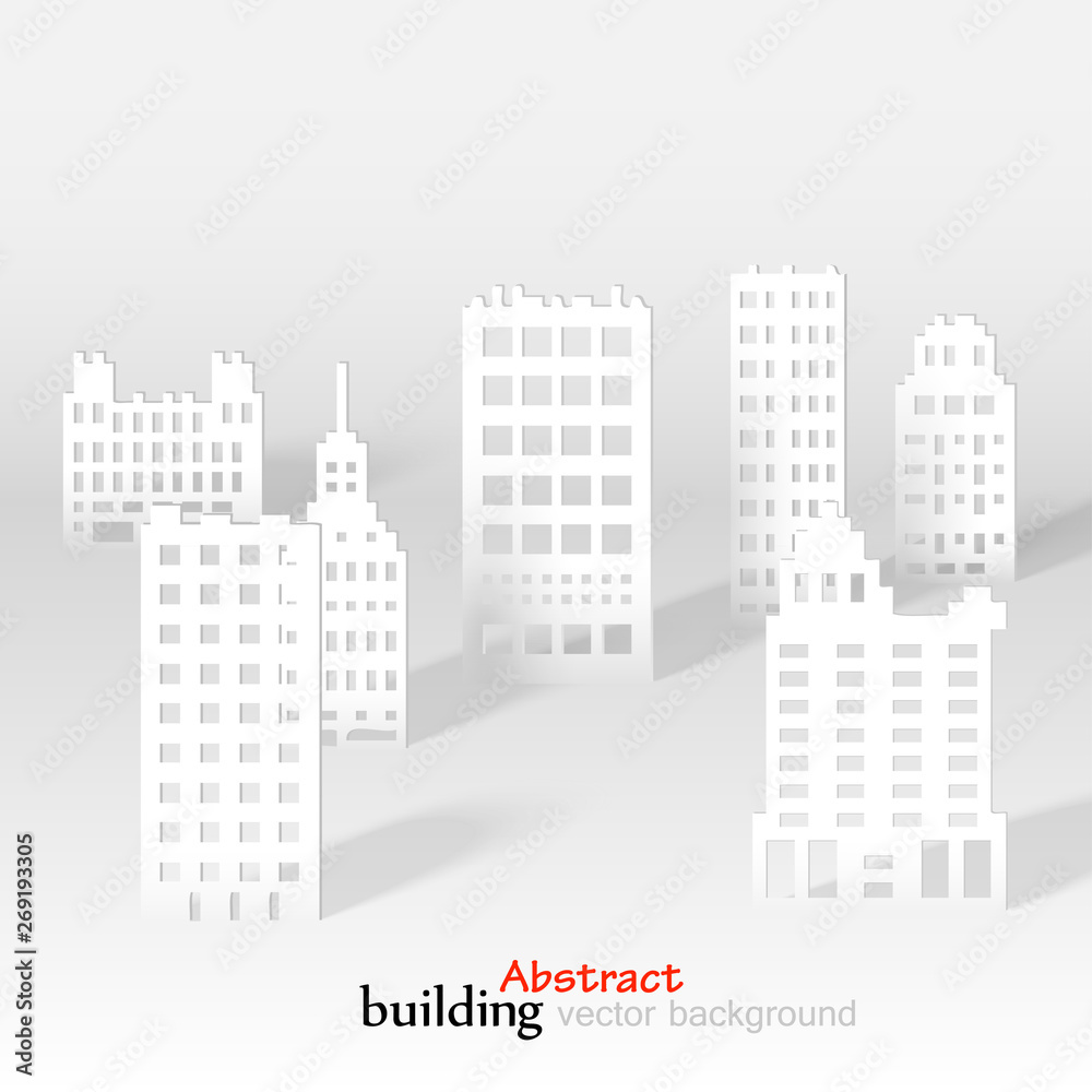 Illustration of a 3D paper city skyline