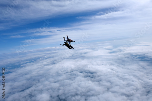 Fototapeta Naklejka Na Ścianę i Meble -  Skydiving. Two guys are in the sky.