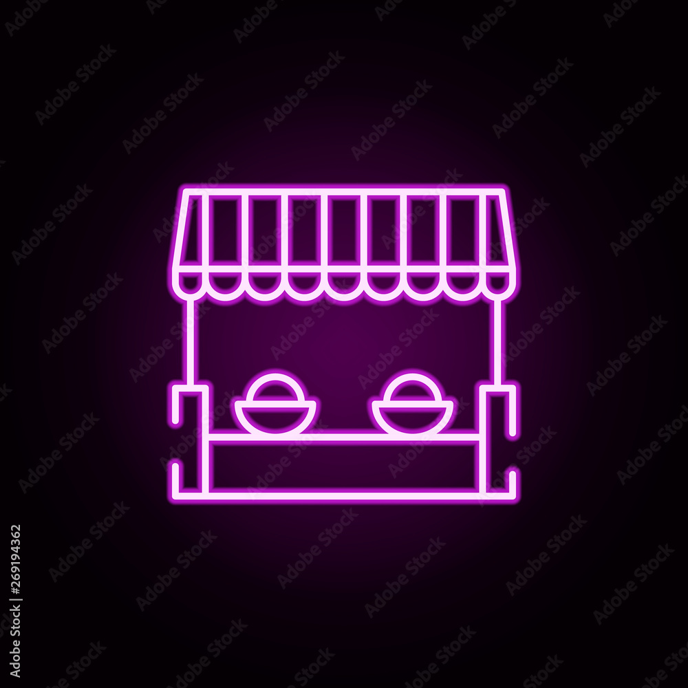 Indian market neon icon. Elements of india set. Simple icon for websites, web design, mobile app, info graphics Indian market neon icon. Elements of india set. Simple icon for websites, web design, mobile app, info graphics