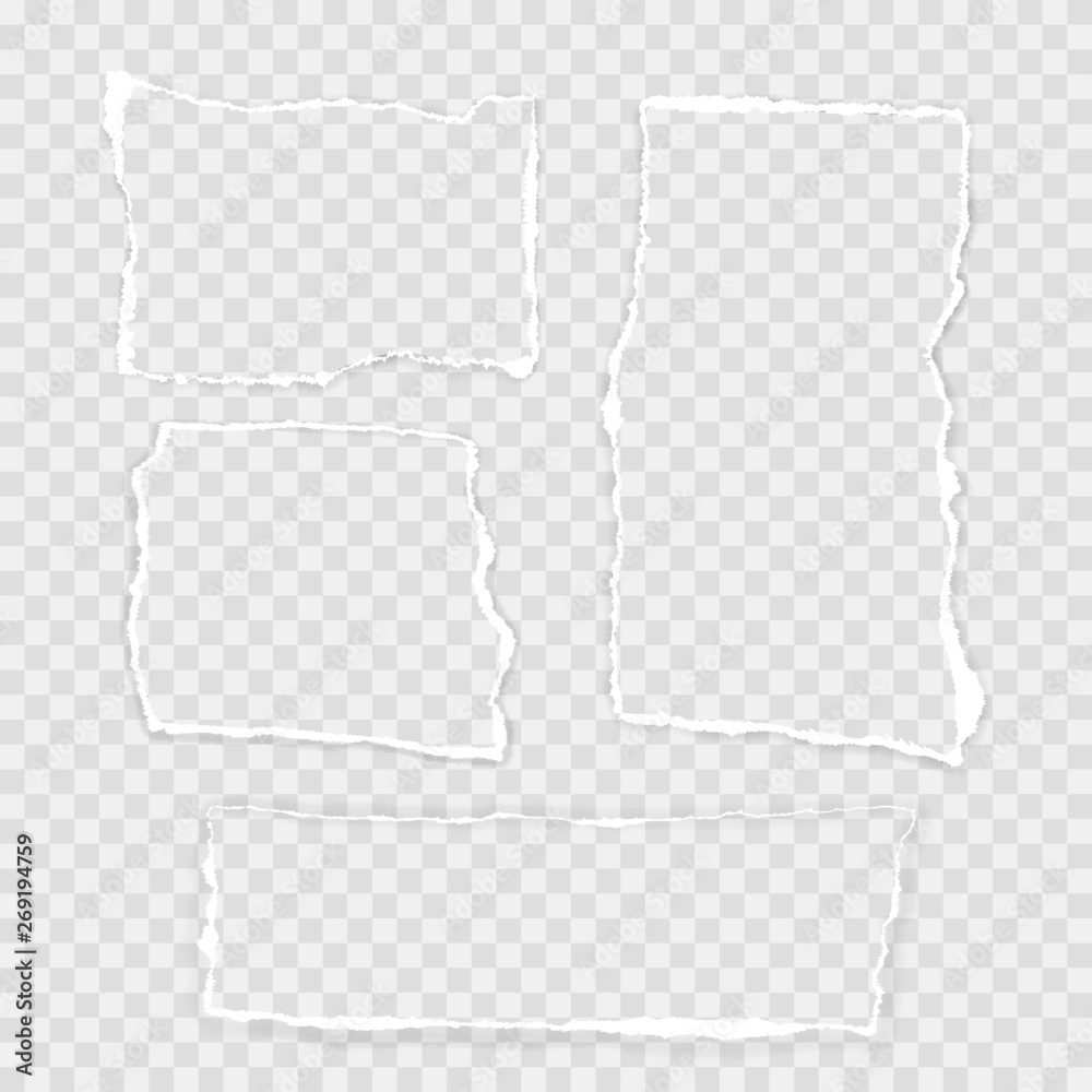 Torn Square paper set on the Transparent background. Stock Vector ...