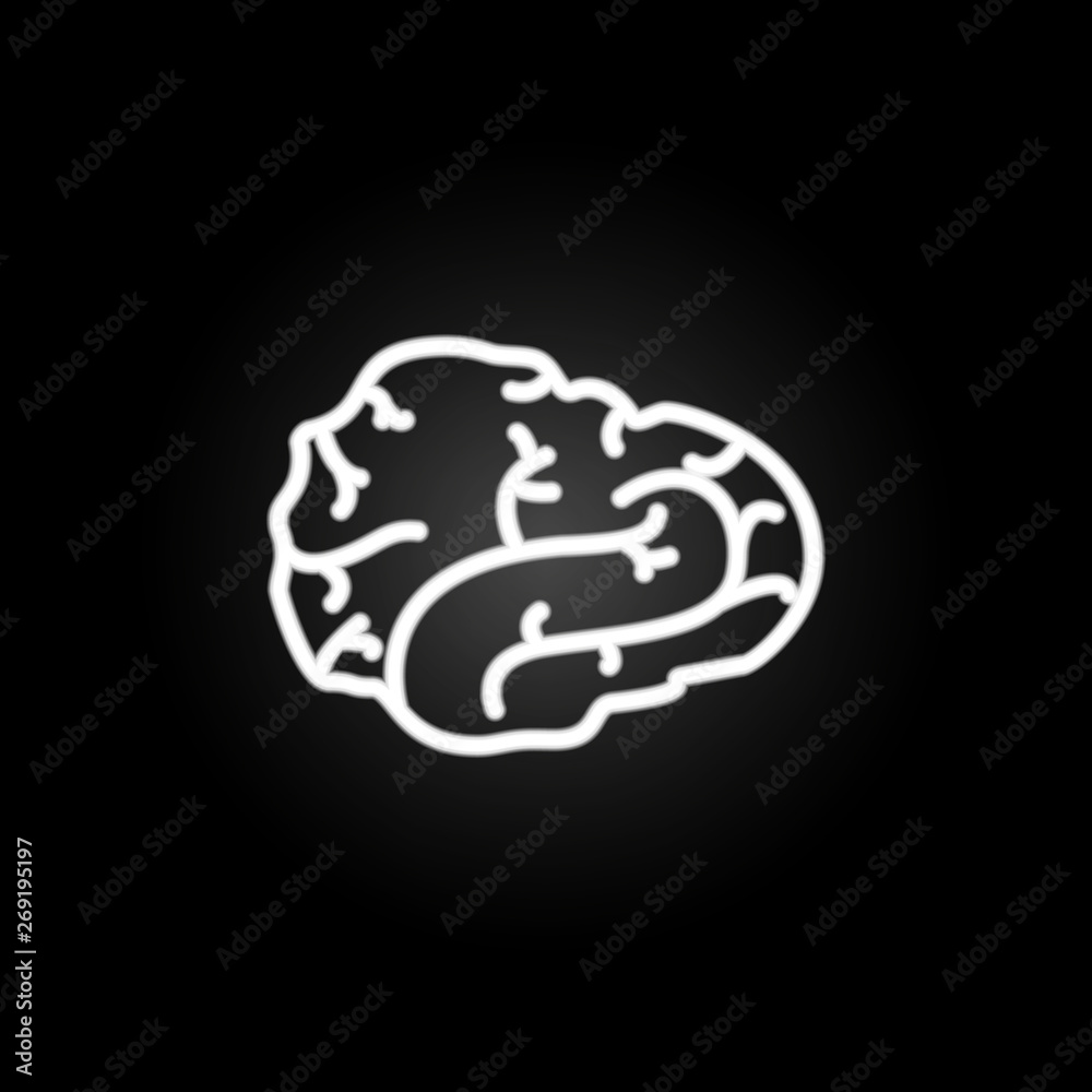 Brain, organ neon icon. Elements of human organ set. Simple icon for websites, web design, mobile app, info graphics Brain, organ neon icon. Elements of human organ set. Simple icon for websites, web design, mobile app, info graphics
