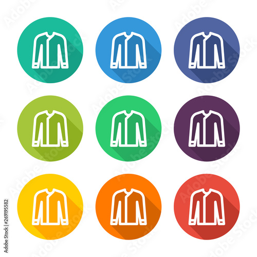Illustration icons for medical coat with several color alternatives