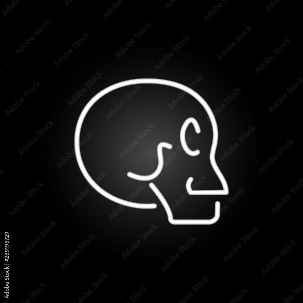 Skull, organ neon icon. Elements of human organ set. Simple icon for websites, web design, mobile app, info graphics Skull, organ neon icon. Elements of human organ set. Simple icon for websites, web design, mobile app, info graphics