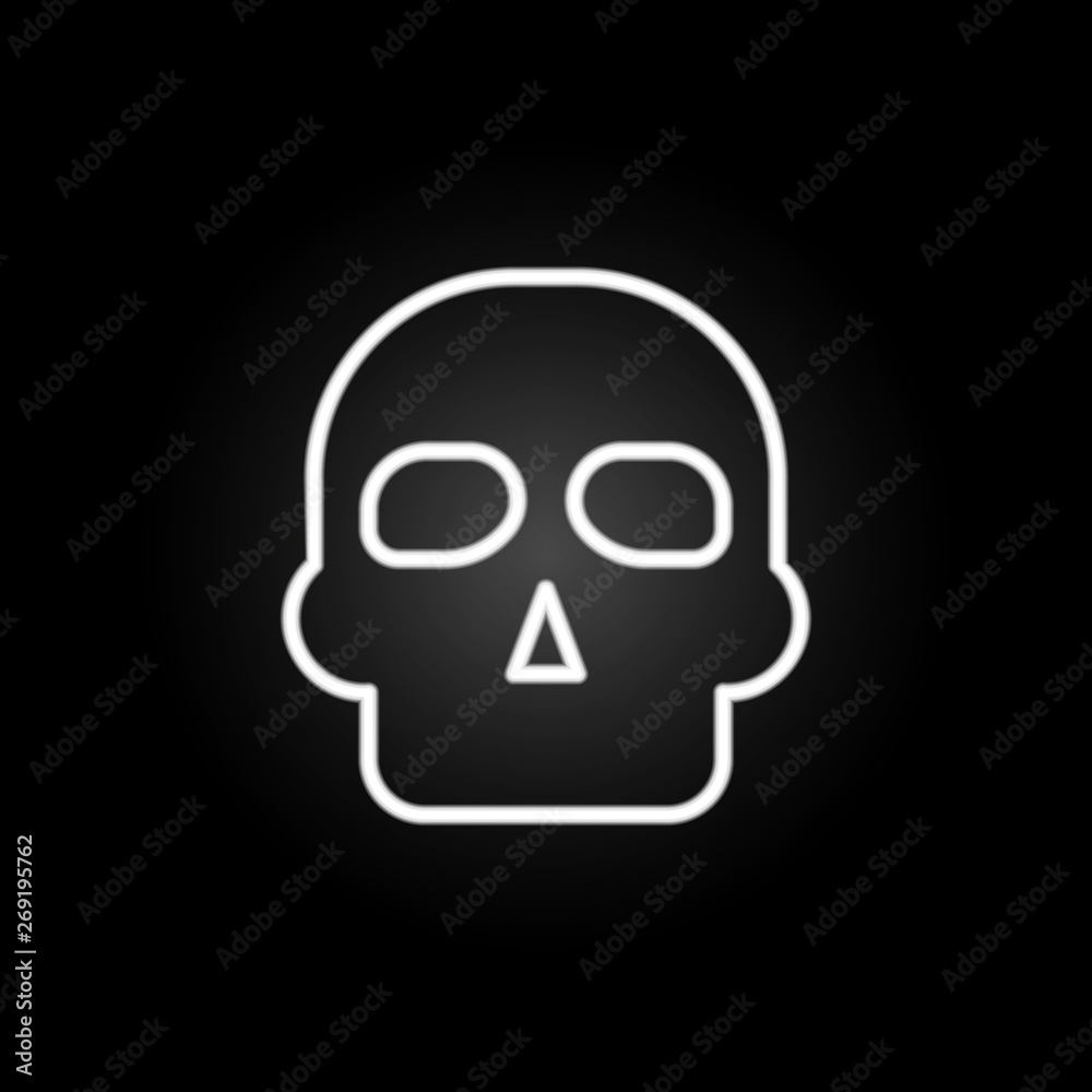 Skull, organ neon icon. Elements of human organ set. Simple icon for websites, web design, mobile app, info graphics Skull, organ neon icon. Elements of human organ set. Simple icon for websites, web design, mobile app, info graphics