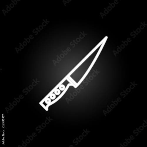 Kitchen knife, sharp tool neon icon. Elements of kitchen utencils set. Simple icon for websites, web design, mobile app, info graphics