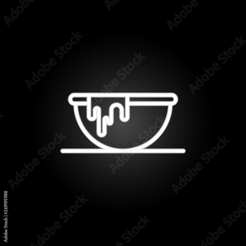 Bowl, soup, meal neon icon. Elements of kitchen utencils set. Simple icon for websites, web design, mobile app, info graphics