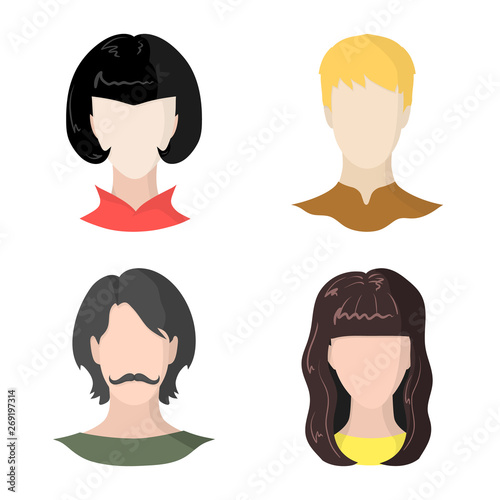 Vector illustration of avatar and dummy icon. Set of avatar and figure stock vector illustration.