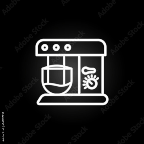 Stand mixer neon icon. Elements of kitchen utencils set. Simple icon for websites, web design, mobile app, info graphics