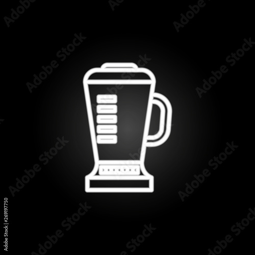 Blender, electric juicer neon icon. Elements of kitchen utencils set. Simple icon for websites, web design, mobile app, info graphics
