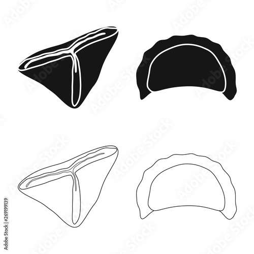 Vector illustration of products  and cooking logo. Collection of products  and appetizer vector icon for stock.