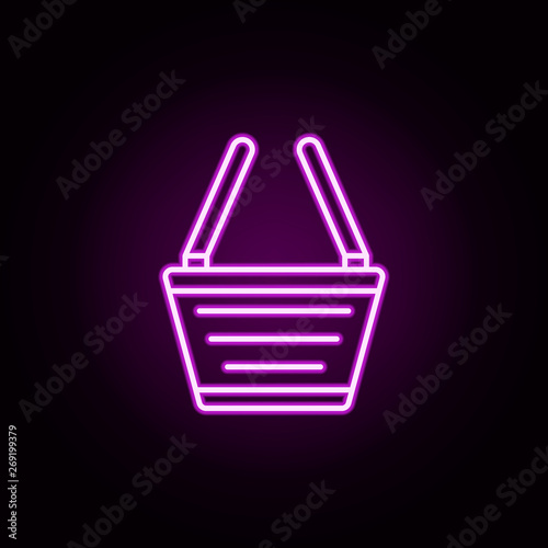 basket neon icon. Elements of online shopping set. Simple icon for websites, web design, mobile app, info graphics