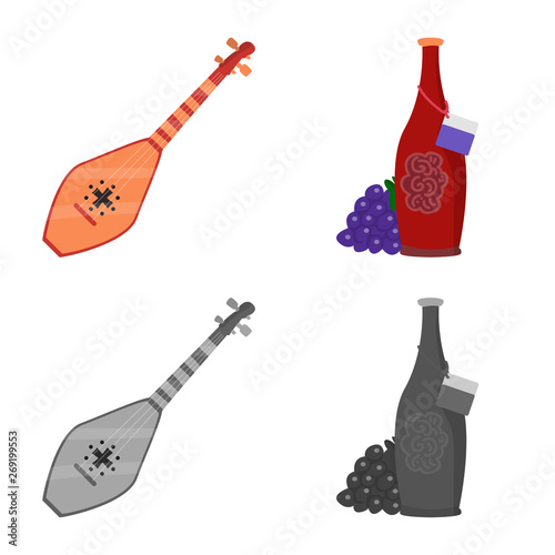 Isolated object of culture and sightseeing icon. Set of culture and originality stock vector illustration.