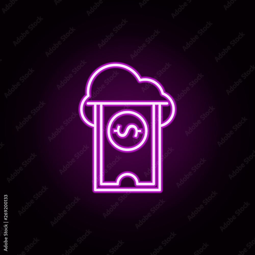 cloud storage payment neon icon. Elements of online shopping set. Simple icon for websites, web design, mobile app, info graphics cloud storage payment neon icon. Elements of online shopping set. Simple icon for websites, web design, mobile app, info graphics